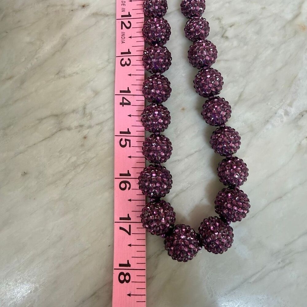 Kenneth Jay Lane Vintage Signed Sparkly Purple Beaded Necklace New — image 4 of 4